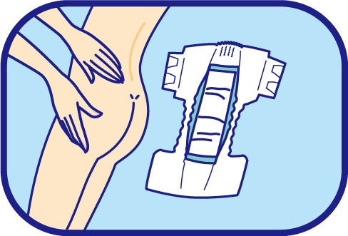 テープ止めタイプ・尿とりパッドタイプの装着方法