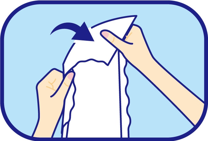 男性へのパッドの装着方法