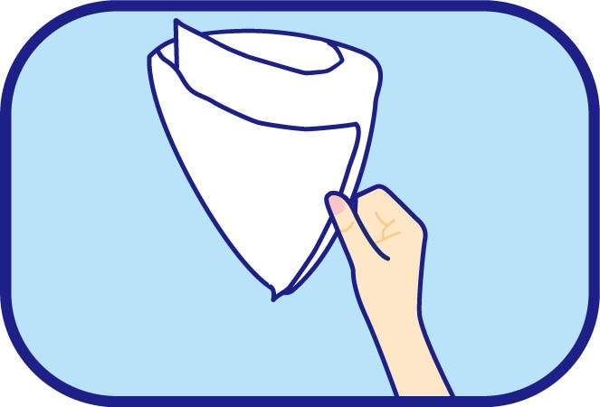 男性へのパッドの装着方法