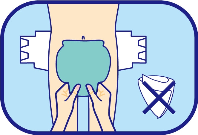 男性へのパッドの装着方法