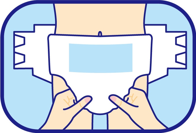 男性へのパッドの装着方法